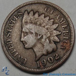 1902 Indian Head Cent Penny Coin C1031 Full Rims Nice