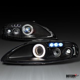 92 99 Lexus SC300 sc400 LED Lamps Halo Rim Projector Headlights Blk