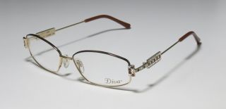 New Diva 5264 54 14 134 Gold Brown Strass Rhinestones Eyeglasses