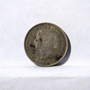 Canada Victoria 1901 Silver 5 Cents Toned XF