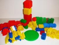 Playskool Bristle Blocks Building Wheels Bears 192 Pieces Huge Lot New