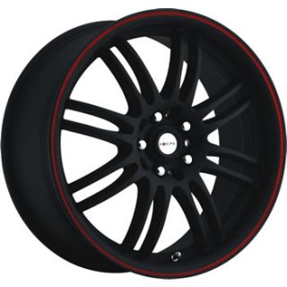 18x8 Focal F 16 Black Red Rims Wheels 5x112 5x120 BMW Jetta Audi Sale