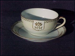 Antique Noritake Nippon Hand Painted Set 6 Cup Saucer Teacup Raised
