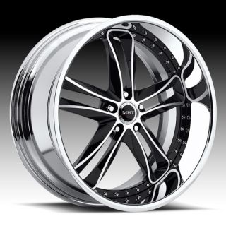 22 MHT Vortex Black Rims Wheels Tires BMW 745 750 650