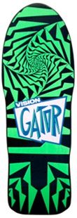 Old School Vision Skateboards Gator 2 Reissue Green Black Skateboard