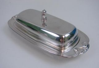 Vtg Rogers Lot Silver Trays Vegetable Glass Salad Bowl Butter Dish