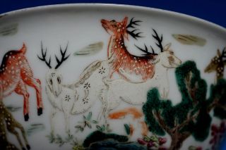 Chinese Antique Qing Dynasty 19th C Porcelain Famille Rose Bowl Signed
