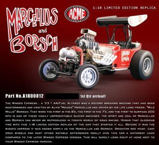 18 ACME NHRA Marcellus & Wild Willie Borsch Winged Express Roadster