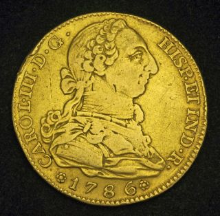 1786 Spain Charles III Heavy Gold 4 Escudos Coin Madrid Mint 13 28gm