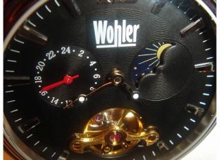 Wohler Gents Automatic Multi Function Watch/ Brown Leather Strap