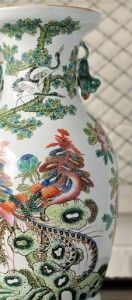 Fine Chinese Famille Rose Porcelain Vase Phoenixes and Birds