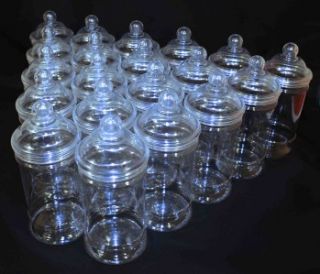 20 x Plastic Victorian Style Candy Sweet Jar with Screw on Lid 500ml