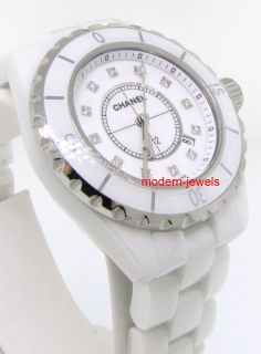 Chanel H1628 J12 White Ceramic Quartz Ladies 33 mm Diamond Watch