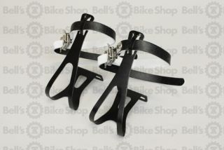 NJ5 Toe Clips Leather Straps Black MD Track Fixed Gear