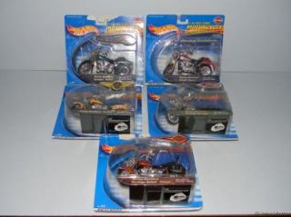 Hot Wheels 2000 Harley Davidson Motorcycle Collection 5 Packs Complete
