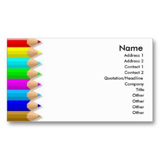 Color Pencils Profile Card Business Card Templates
