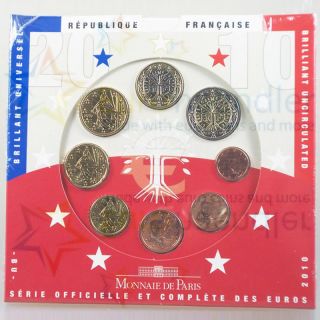 Frankreich KMS 2010 ST 1 Cent   2 Euro im Folder