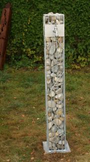 Gabione Säule + Wasserhahn Gartendeko Stele F.Verzinkt Deko Garten