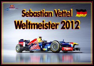 Formel 1 Weltmeister 2012 Sebastian Vettel A4 mit Wunschname