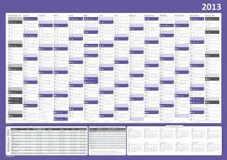 XL Wandkalender   Wandplaner 2013 violett im großen DIN A1 Format