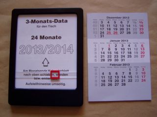 Kalender   3 Monats   Tischkalender 2013 2014 Schwarz   NEU