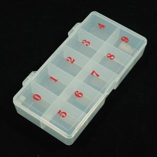 Empty Storage Nail Art Tips Number Container Box Case