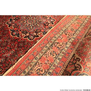 Alter Antiker Handgeknüpfter Perser Teppich Rosen Bidjar Iran Carpet