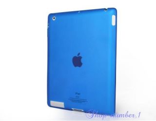 iPad 3 & 2 blau TPU Tasche Silikon Schutz Hülle + 1 x Schutzfolie