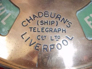 Bronze Ships Engine Starboard Telegraph by Chadburn
