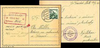 . PROTECTORATE BOHEMIA AND MORAVIA COVER 1939 STAMP WITH PLATE NUMBER