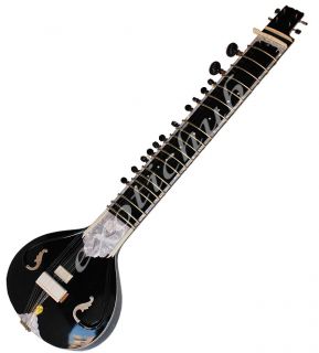 Sitar is constructed of wood Teak, Mahogany or Tun, Gourd, Metal and