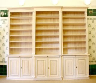 Bücherregal weiß Massivholz mit Türen 270x300x45cm