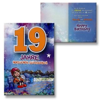 Archie Geburtstagskarte zum 19. Geburtstag Junge Mädchen lila