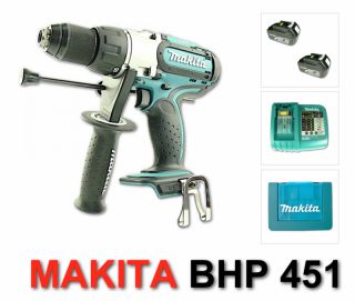 Makita BHP 451 LXT 18 V + 2x Original BL 1830 Akku + DC18RA Lader