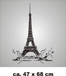 Wandtattoo Wandbild Skyline Silhouette Eifelturm Paris