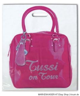 TUSSI ON TOUR 10x Tragetasche aus Plastik in pink Plastiktüte
