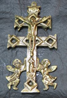 Very old brass Caravaca ? cross