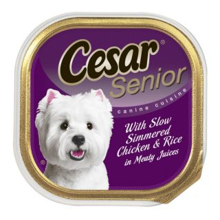 cesar senior canine cuisine Slow Simmered Chicken and Rice in Meaty Juices Dog Food   Sale   Dog