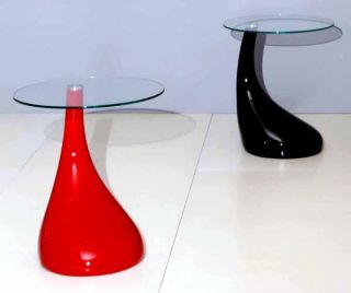MP21 Tisch Beistelltisch Nachttisch rot Glas Rundtisch