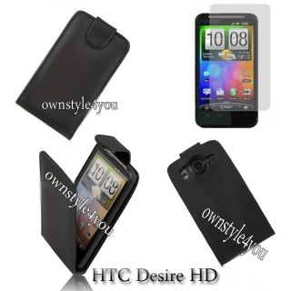 Hülle für HTC Desire HD Lederhülle Ledertasche + Folie