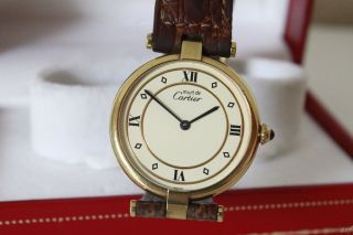 Cartier MUST VERMEIL UHR DAMENUHR 925er Silber vergoldet Quartz