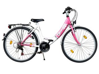 26 Zoll Cityrad Damenfahrrad Fahrrad rosa weiss