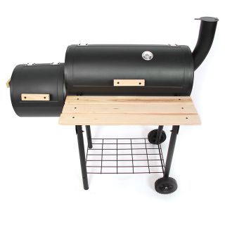 Barbecue Smoker Standgrill Holzkohle Grill Grillwagen, 110x56x108 cm