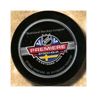 2008/09 NHL Premiere Game Official Game Puck Stockholm   Senators vs