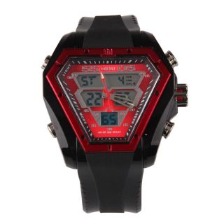 Digital Uhr Herrenuhr Damenuhr Armbanduhr Armor Design Countdown Rot