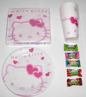 45 tl Hello Kitty Partyset Teller Becher Servietten NEU
