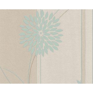 Création 6355 25 Tapete, Blumen, beige türkis 