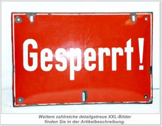 Signal Rotes Warnschild Streckenschild GESPERRT Eisenbahn Wehrmacht