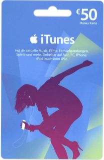 50,  € iTunes Guthabenkarte zum Top Preis (Code wird per Post oder
