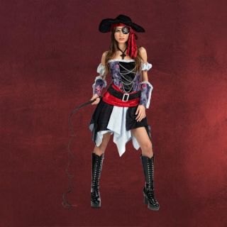 Sexy Piratin Kostüm Dame Fasching Karneval Karibik Piratenbraut Kleid